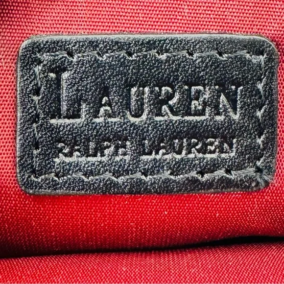 Lauren Ralph Lauren small soft black leather zip cosmetics pouch NWT - vintage - Picture 3 of 11
